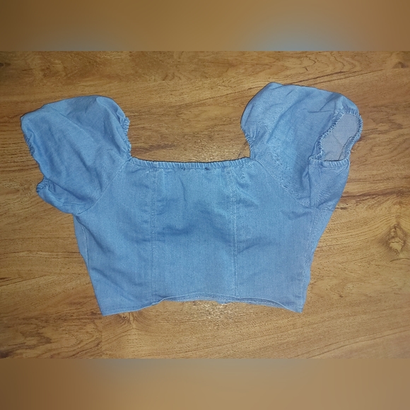 Blāshe Denim Zip Up Top - Picture 3 of 3